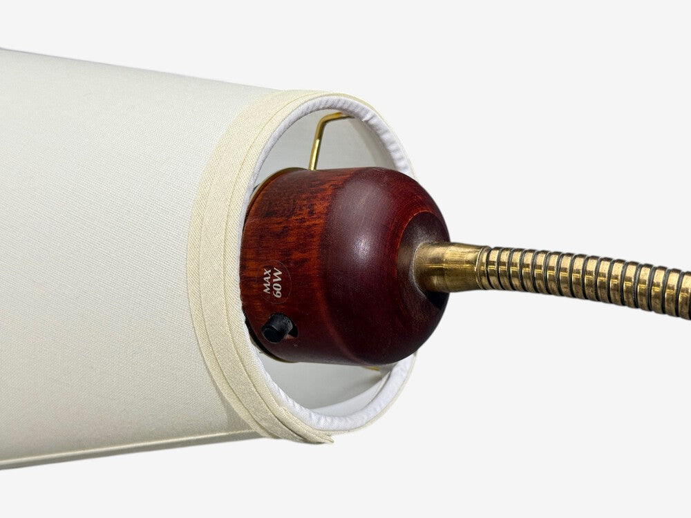 Markslöjd, Floor Lamp, Wood, Metal, Fabric, Sweden, 1970s