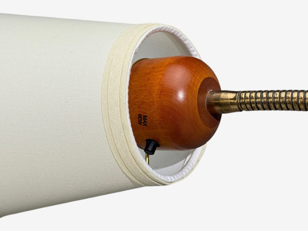 Markslöjd, Floor Lamp, Light Wood, Metal, Fabric, Sweden, 1990s