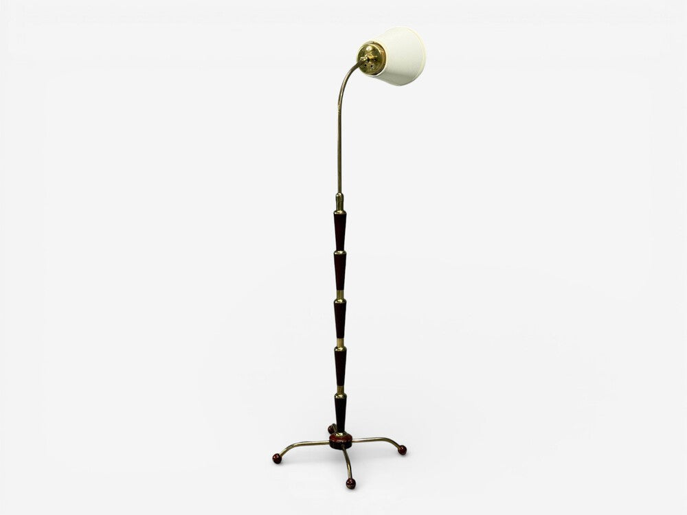 Josef Frank, Model 1842 Floor Lamp, Mahogany, Brass, Sweden, 1950s
