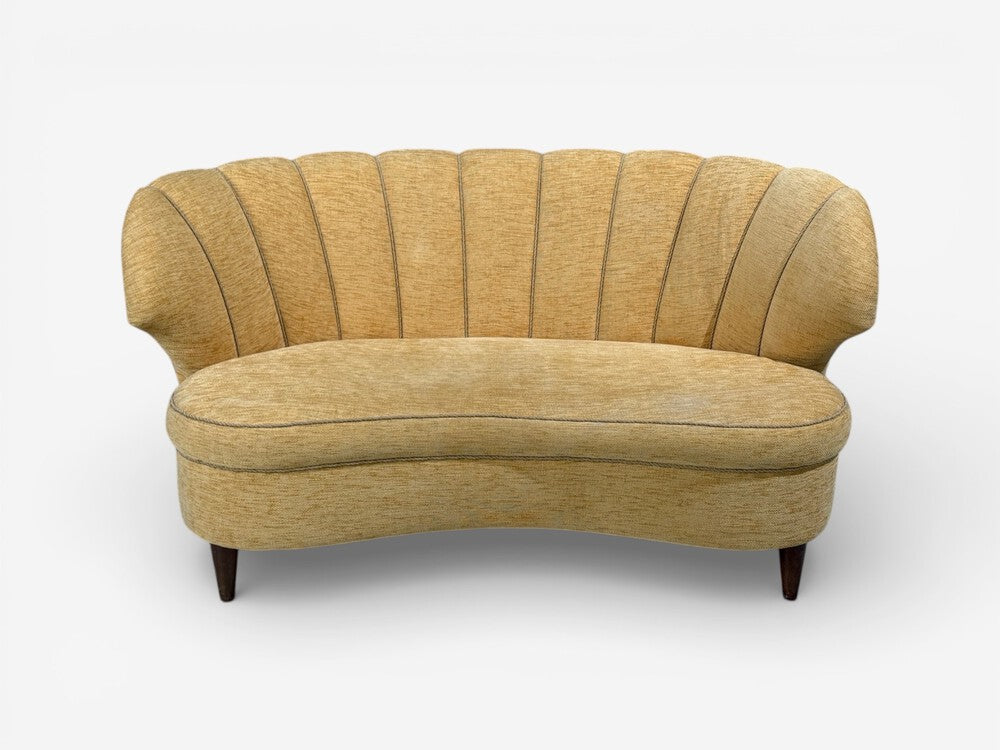 Finnish Modern, Settee or Sofa, Fabric, Wood, Finland, 1940s