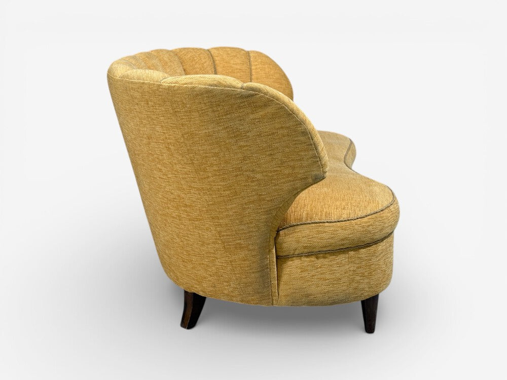 Finnish Modern, Settee or Sofa, Fabric, Wood, Finland, 1940s