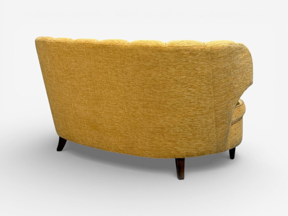 Finnish Modern, Settee or Sofa, Fabric, Wood, Finland, 1940s