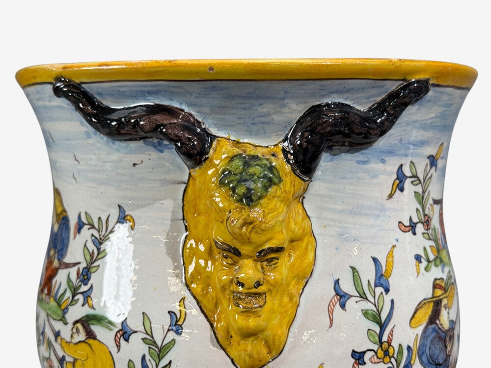French Modern, Majolica Jardinieres, Ceramic, France, 1870s