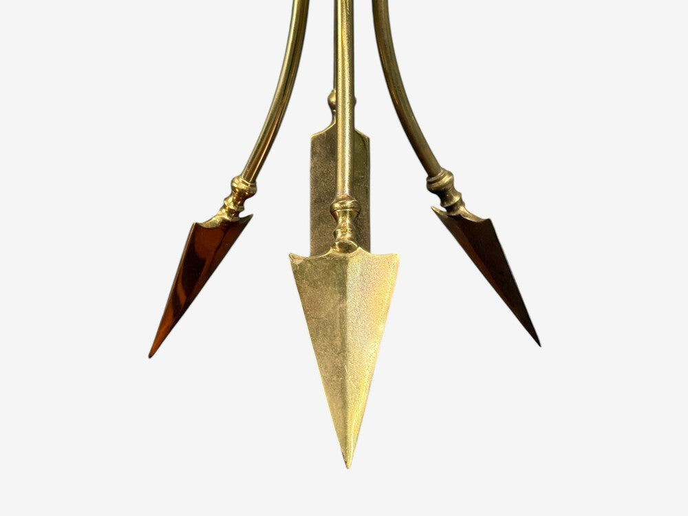 Maison Jansen Style, Arrow Motif Table Lamps, Bronze, France, 1970s