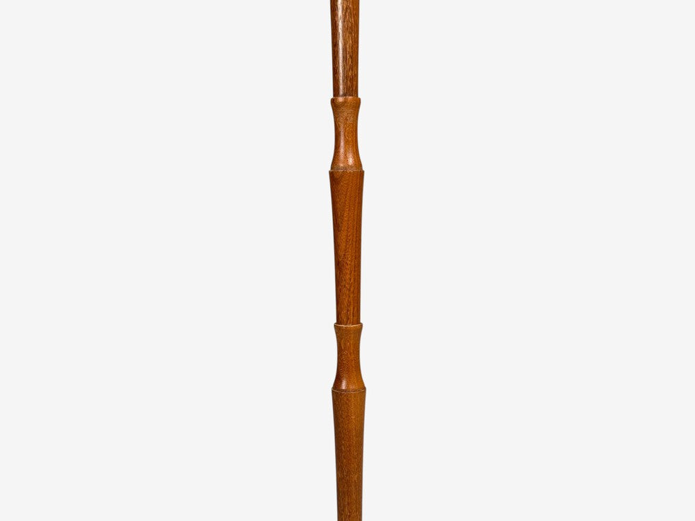 Swedish Modern, Adjustable Floor Lamp, Wood, Brass, Sweden, 1960s
