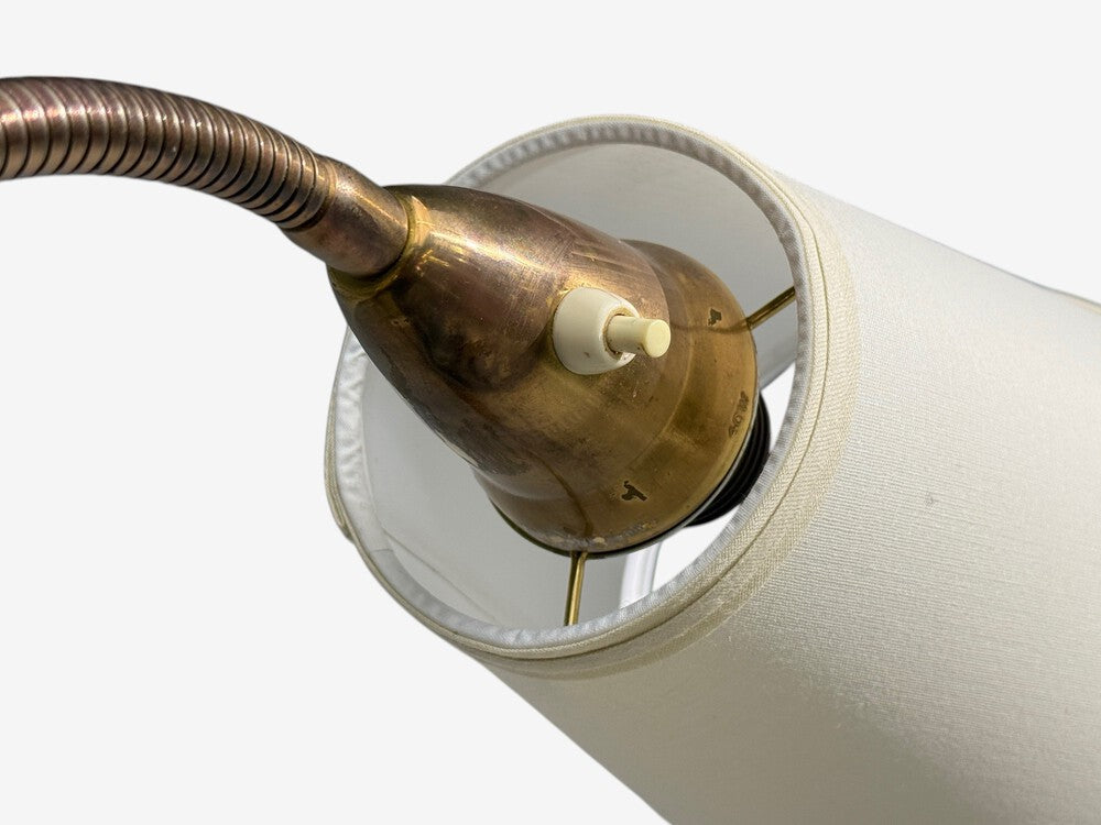 Swedish Modern, Adjustable Floor Lamp, Wood, Brass, Sweden, 1960s