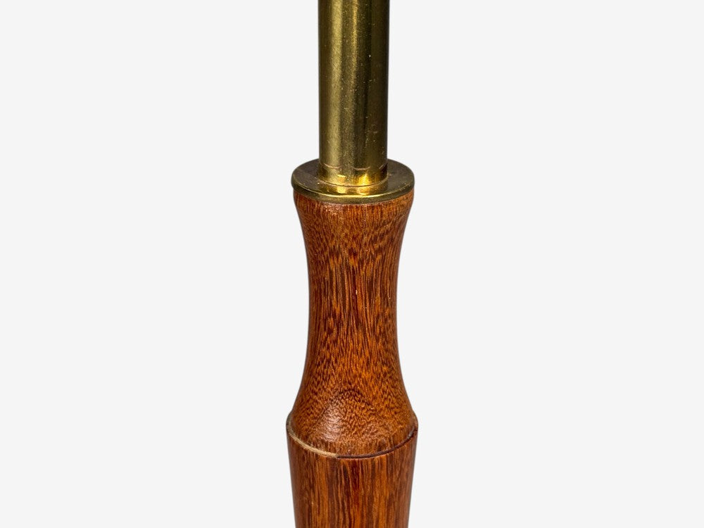 Swedish Modern, Adjustable Floor Lamp, Wood, Brass, Sweden, 1960s