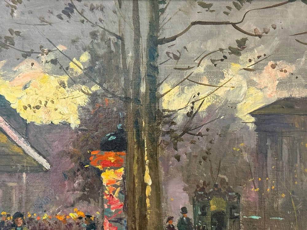 Edouard-Léon Cortès, Oil on Canvas, French Painting, Paris Street Scene, 20th C.