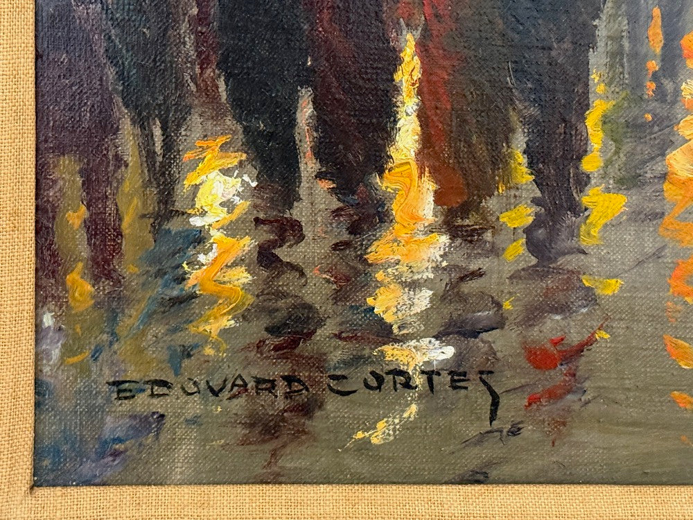 Edouard-Léon Cortès, Oil on Canvas, French Painting, Paris Street Scene, 20th C.