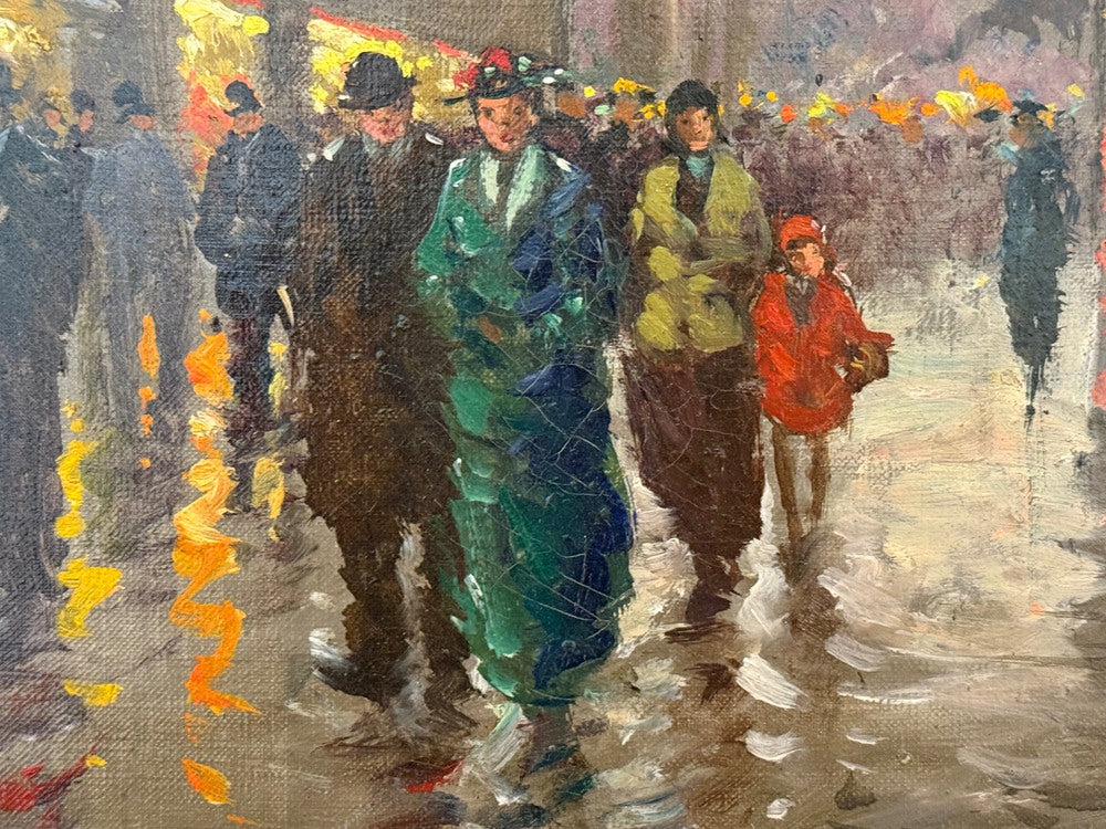 Edouard-Léon Cortès, Oil on Canvas, French Painting, Paris Street Scene, 20th C.