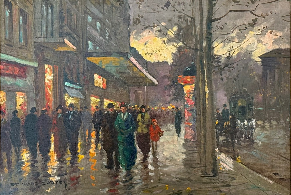 Edouard-Léon Cortès, Oil on Canvas, French Painting, Paris Street Scene, 20th C.