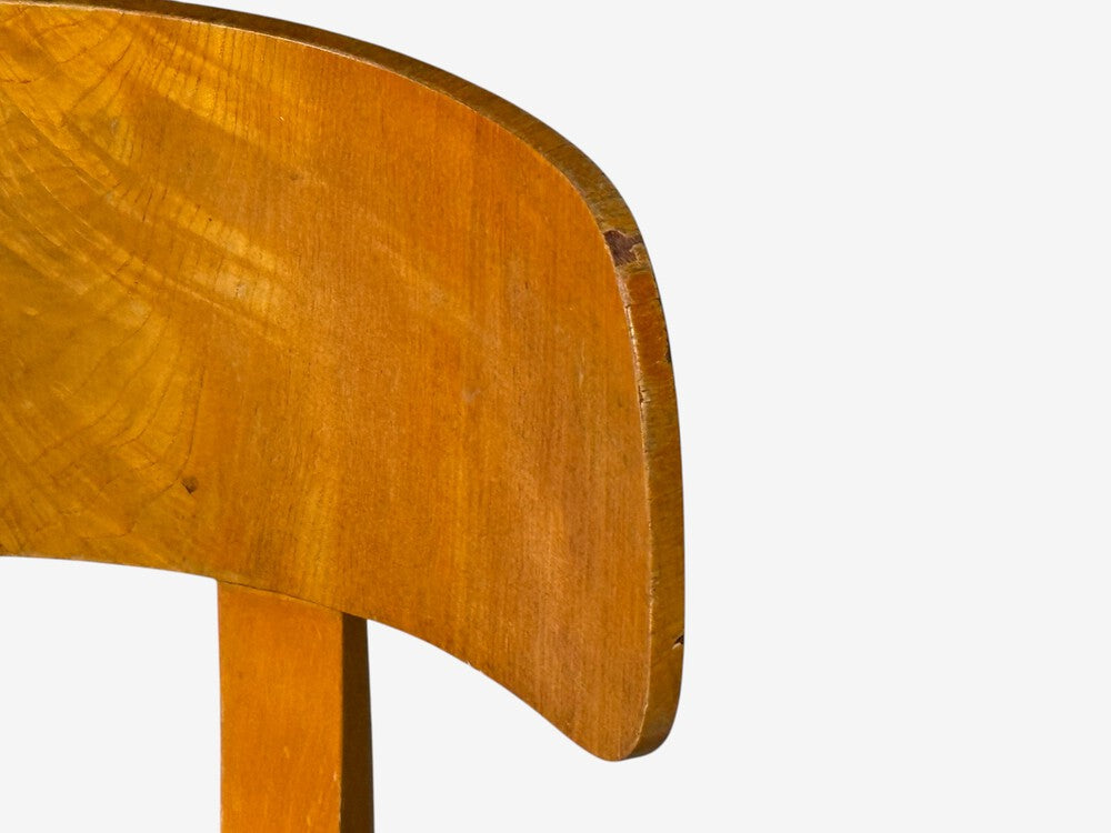 Axel Einar Hjorth, Rare Birka Chairs, Birch, Honey Sheepskin, Sweden, 1930s