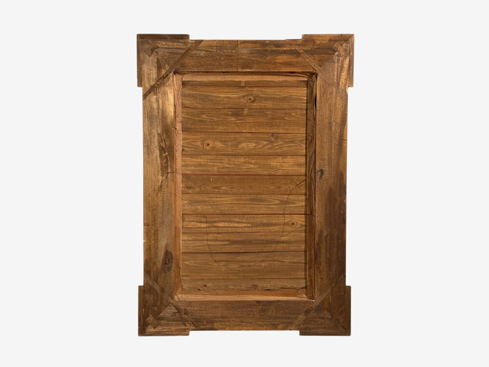 Baroque, Monumental Dutch Ripple Frame Wall Mirror, Ebonized Wood, 19th c.