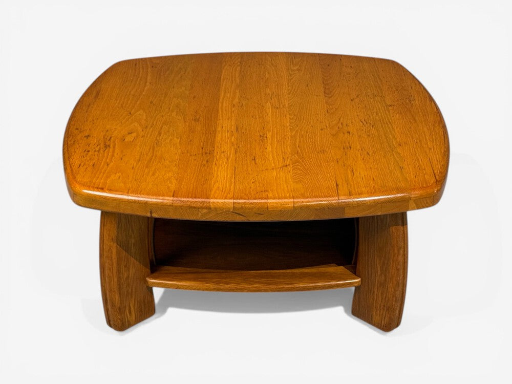 Dutch Modern, Brutalist Coffee Table, Oak, Netherlands, 1970s