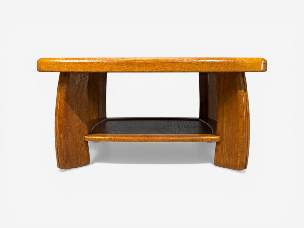 Dutch Modern, Brutalist Coffee Table, Oak, Netherlands, 1970s