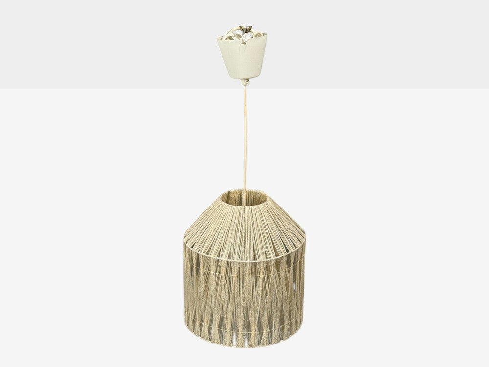 Swedish Modern, Pendant Light, Fabric, Plastic, Sweden, 1970s
