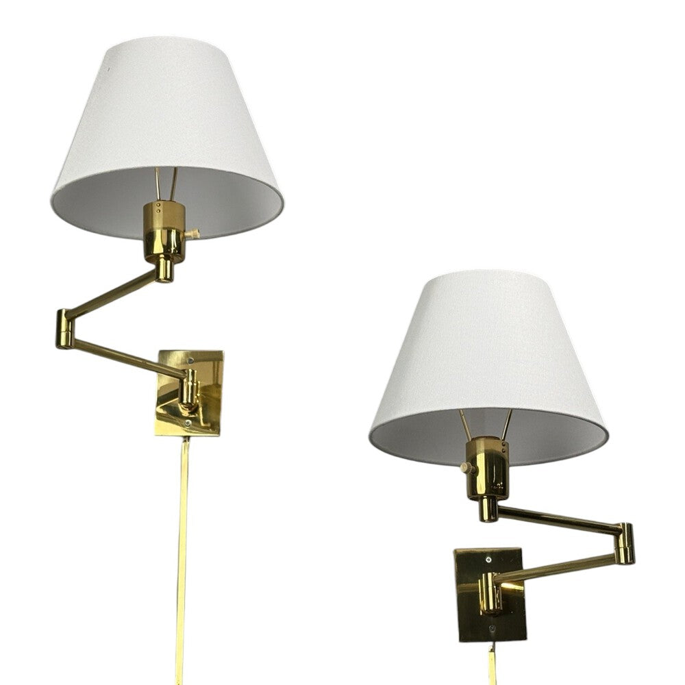George Hansen, Articulating Wall Lights, Polished Brass, Spain, 1970s