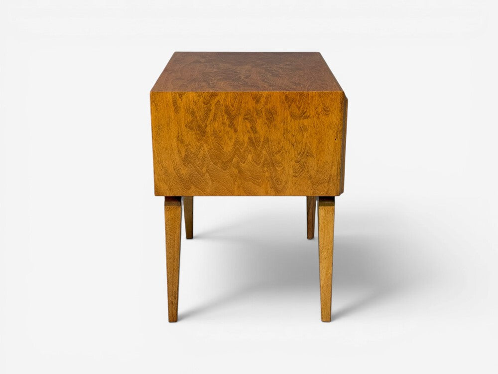 Edmond J Spence, Nightstands, Burled Maple, Bentwood, Sweden, 1960s