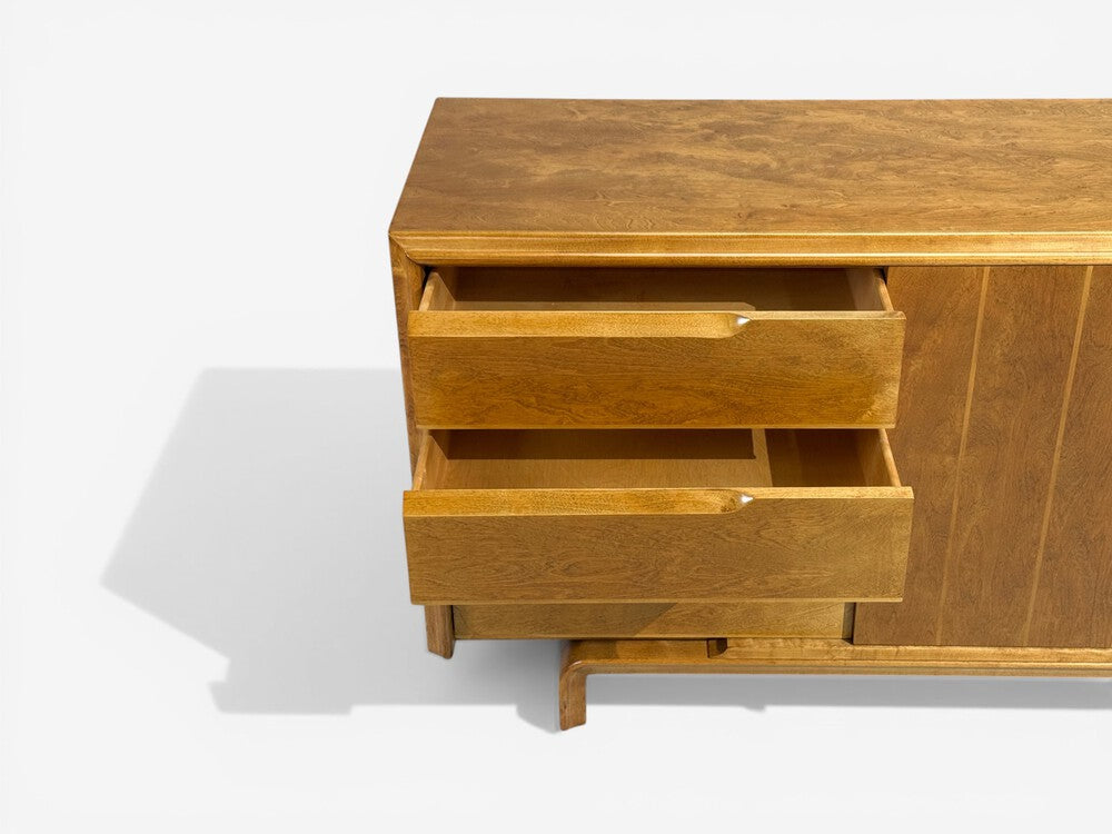 Edmond J Spence, Dresser, Burled Maple, Bentwood, Sweden, 1960s