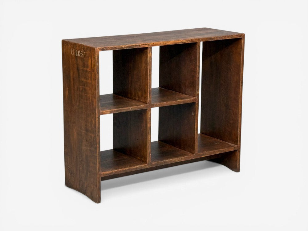 Pierre Jeanneret, 5-Hole File Rack or Bookcase, Teak, Chandigarh, 1960s