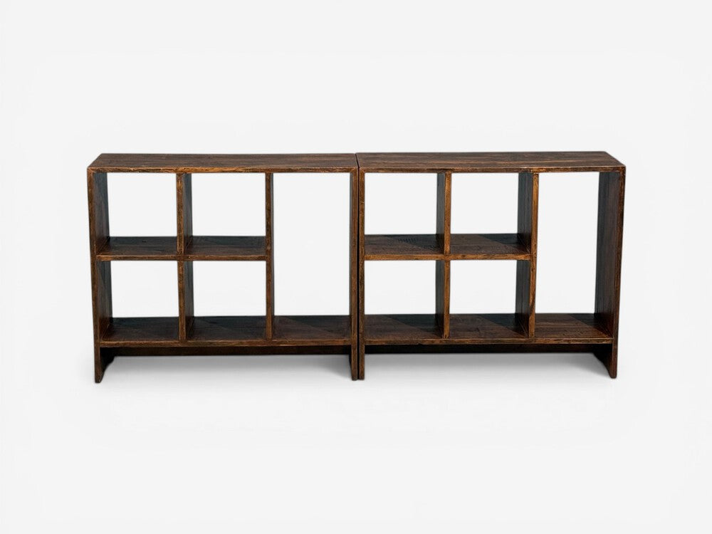 Pierre Jeanneret, 5-Hole File Racks or Bookcases, Teak, Chandigarh, 1960s