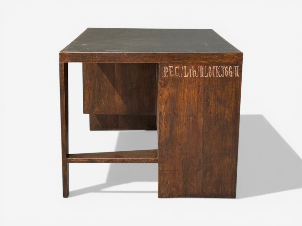 Pierre Jeanneret, Pigeonhole Desk, Teak, Leatherette, Chandigarh, India, 1960s