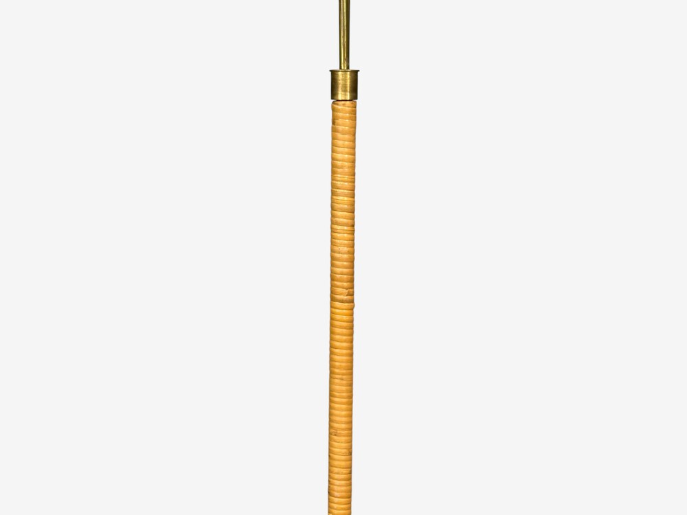 Swedish Modern, Floor Lamp, Rattan, Elm, Fabric, Sweden, 1940s