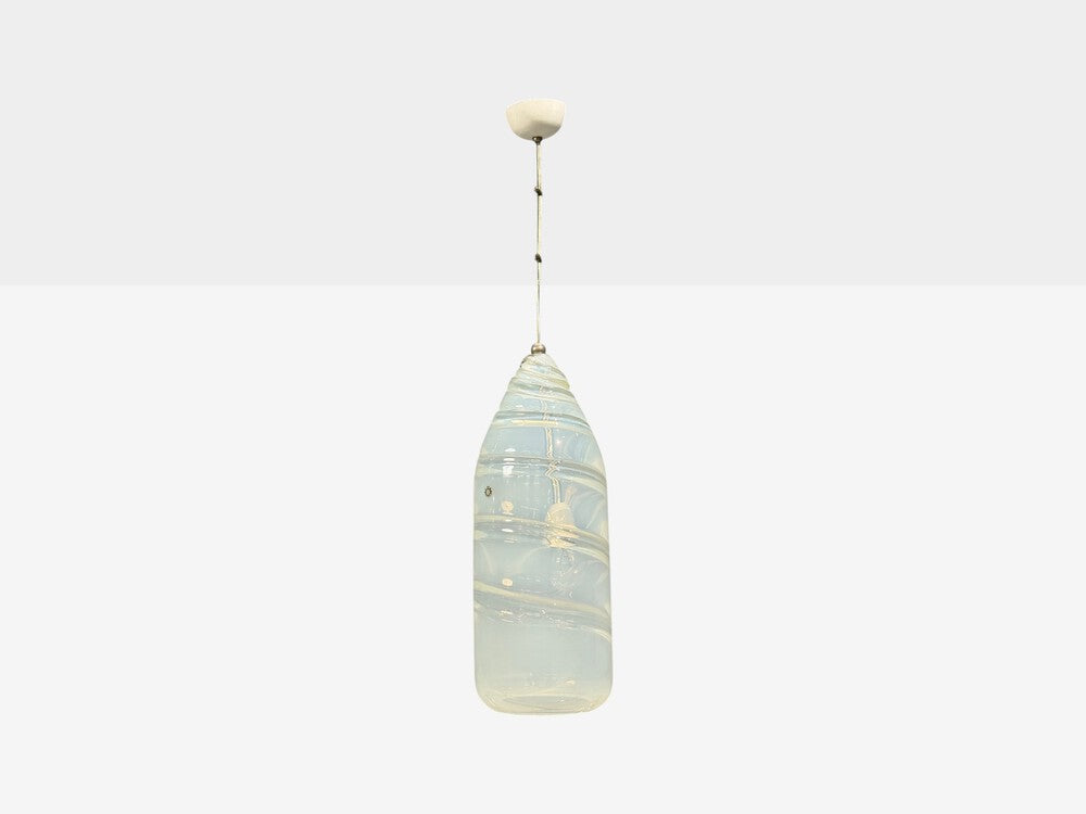 Leucos, Italian Modern, Pendant Light, Handblown Glass, Metal, Italy, 1960s