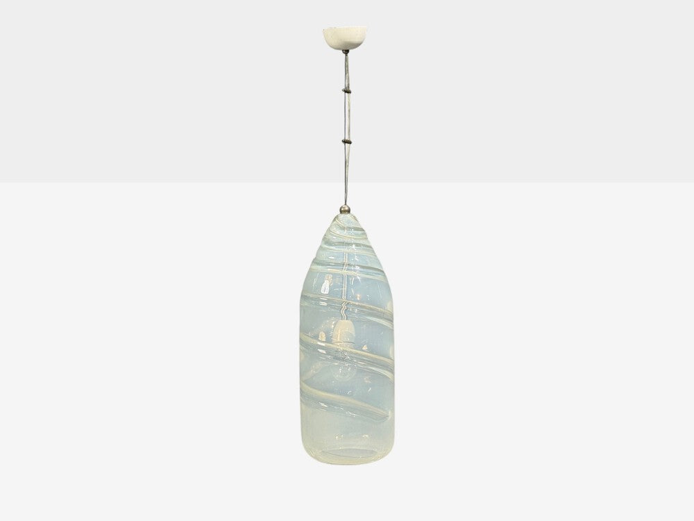 Leucos, Italian Modern, Pendant Light, Handblown Glass, Metal, Italy, 1960s
