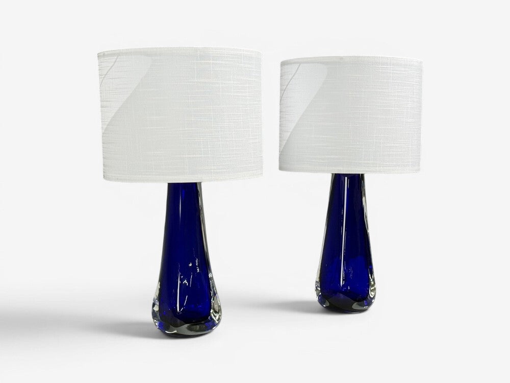 Alberto Donà, Table Lamps, Blue Murano Glass, Italy, 1995
