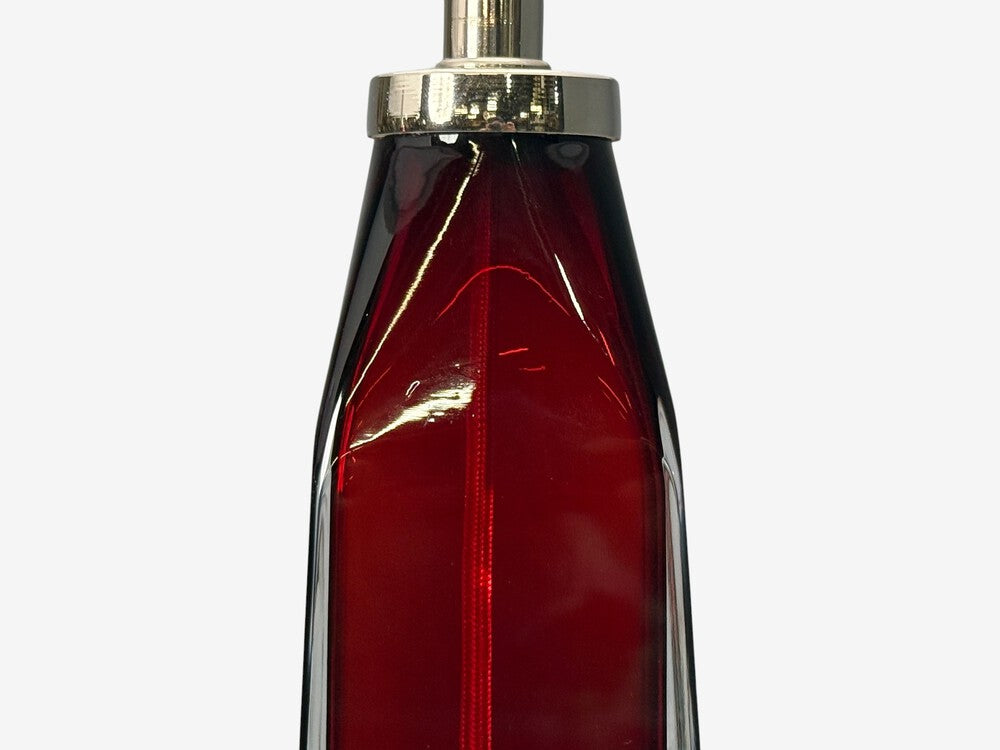 Carl Fagerlund, Table Lamps, Red Glass, Sweden, 1950s