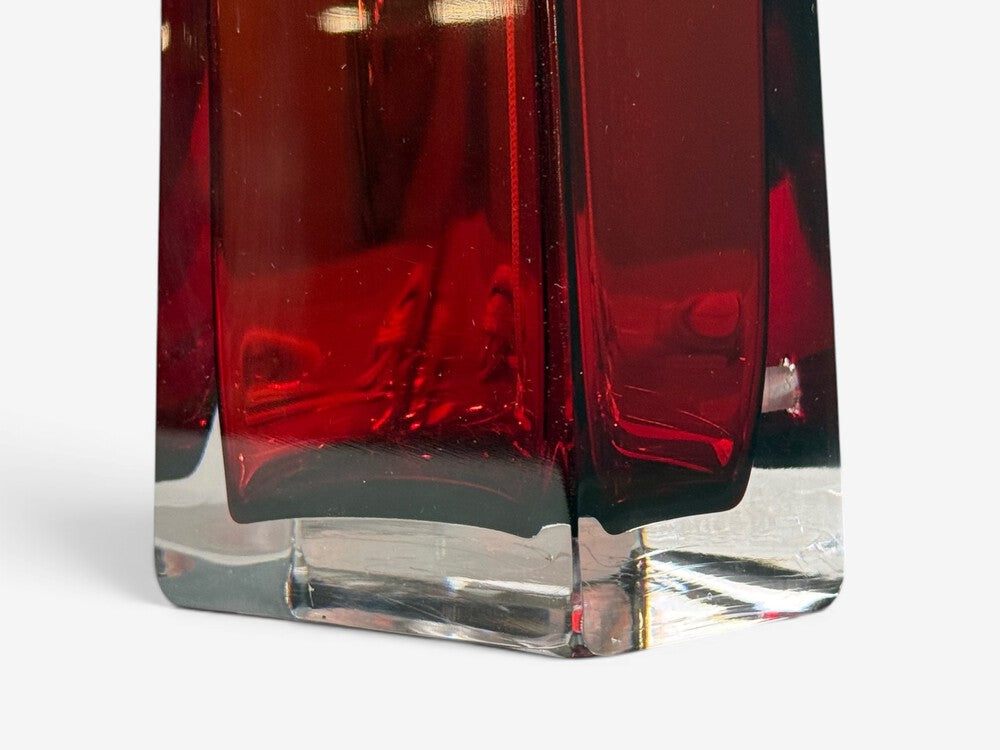 Carl Fagerlund, Table Lamps, Red Glass, Sweden, 1950s