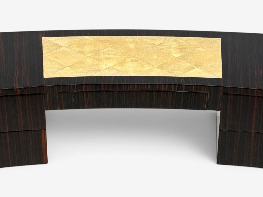 Émile-Jacques Ruhlmann Attr., Macassar Mahogany, Shagreen, France, 1900s
