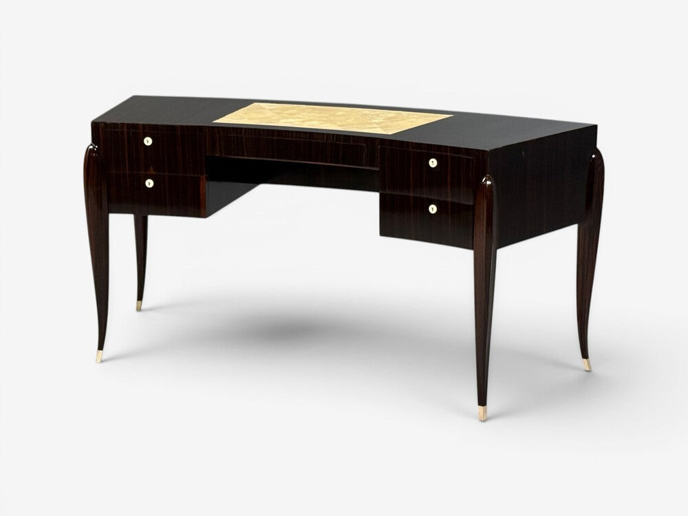 Émile-Jacques Ruhlmann Attr., Macassar Mahogany, Shagreen, France, 1900s