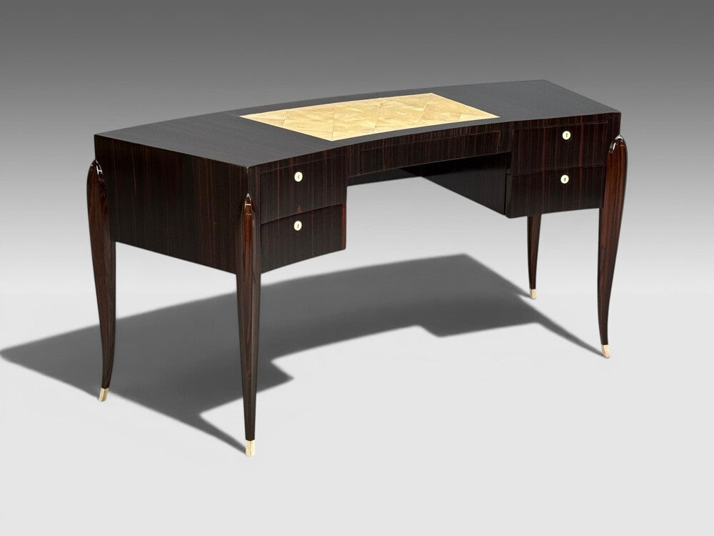 Émile-Jacques Ruhlmann Attr., Macassar Mahogany, Shagreen, France, 1900s