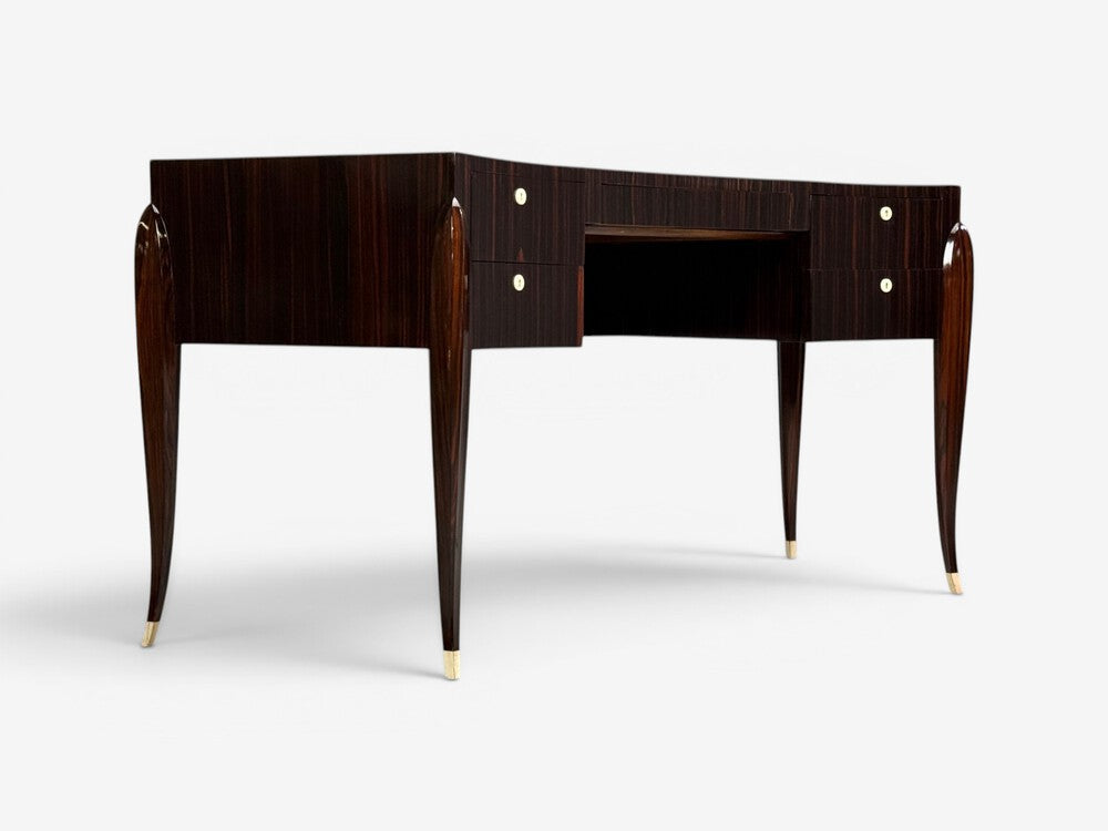 Émile-Jacques Ruhlmann Attr., Macassar Mahogany, Shagreen, France, 1900s