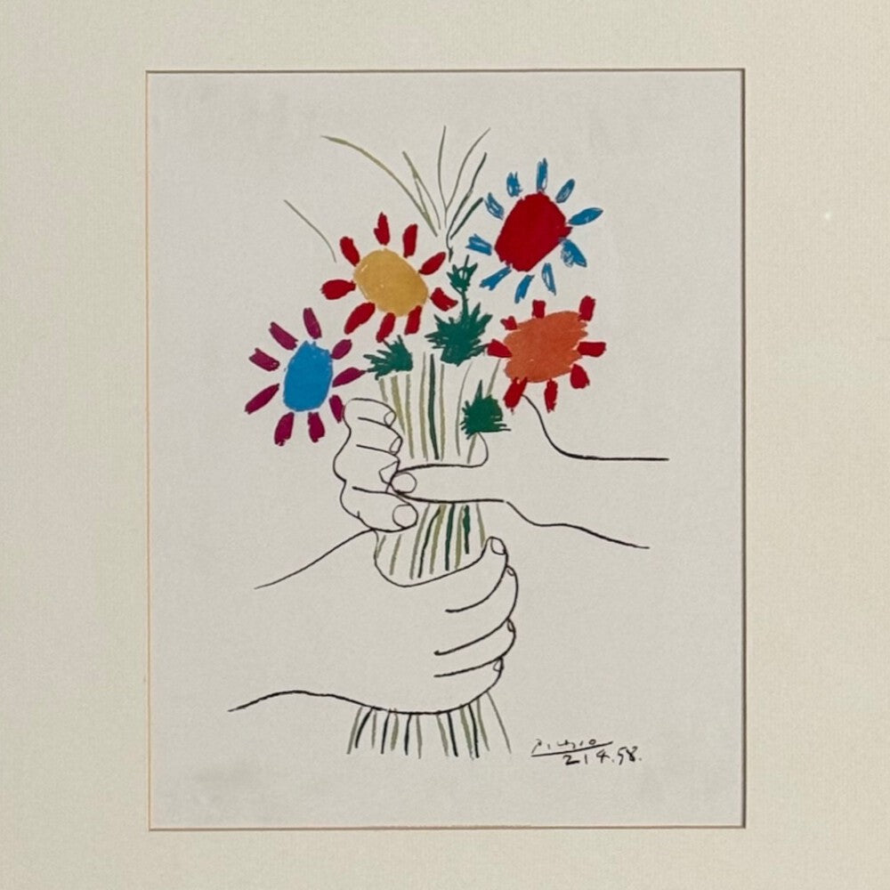 Pablo Picasso, Modern, Framed Lithograph, Paper, Gilt Frame, 1958
