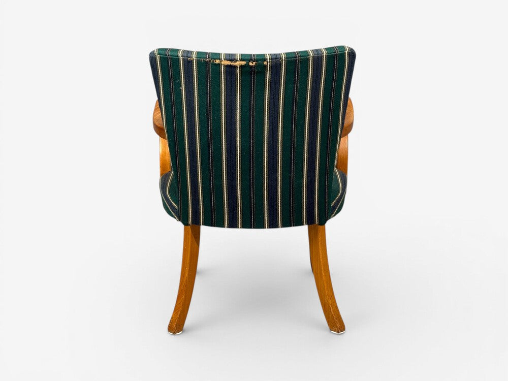 Alfred Christensen Style, Armchair, Bentwood, Fabric, Sweden, 1960s
