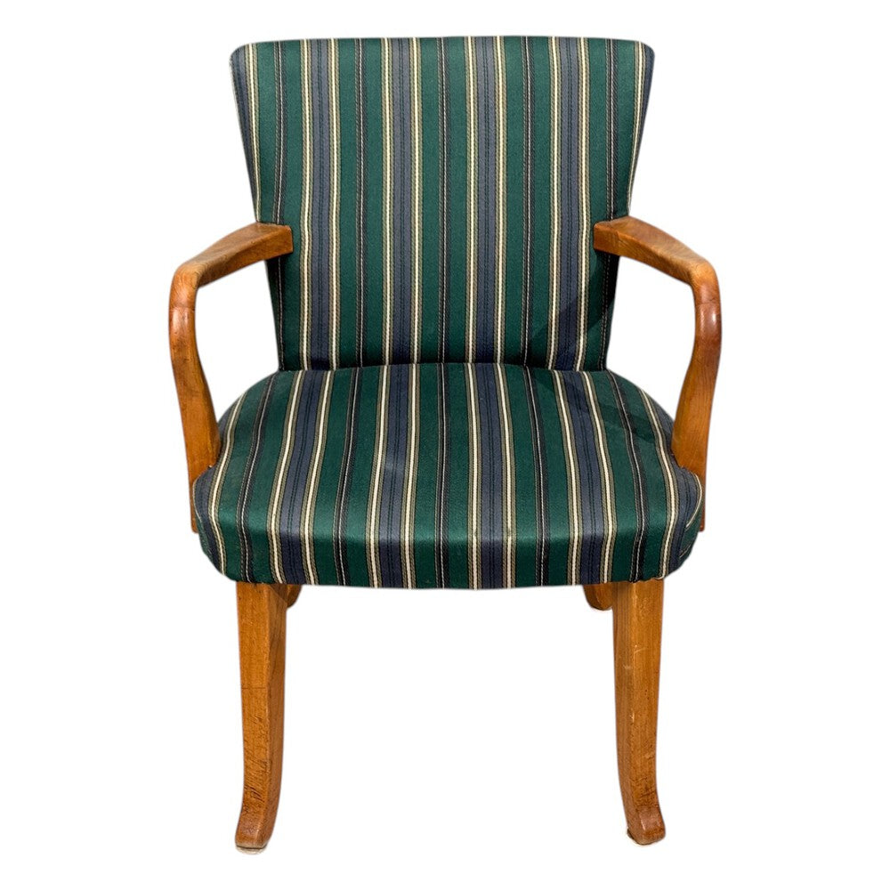 Alfred Christensen Style, Armchair, Bentwood, Fabric, Sweden, 1960s