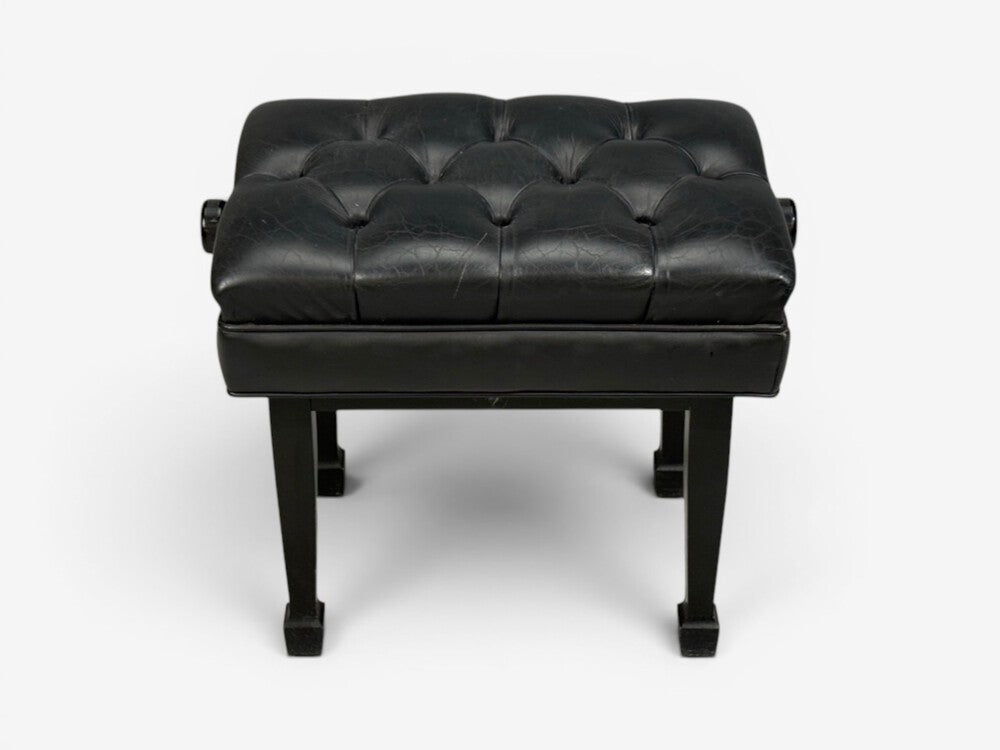 Steinway and Sons, Adjustable Piano Bench, Ebonized Wood, Leather, 2010s