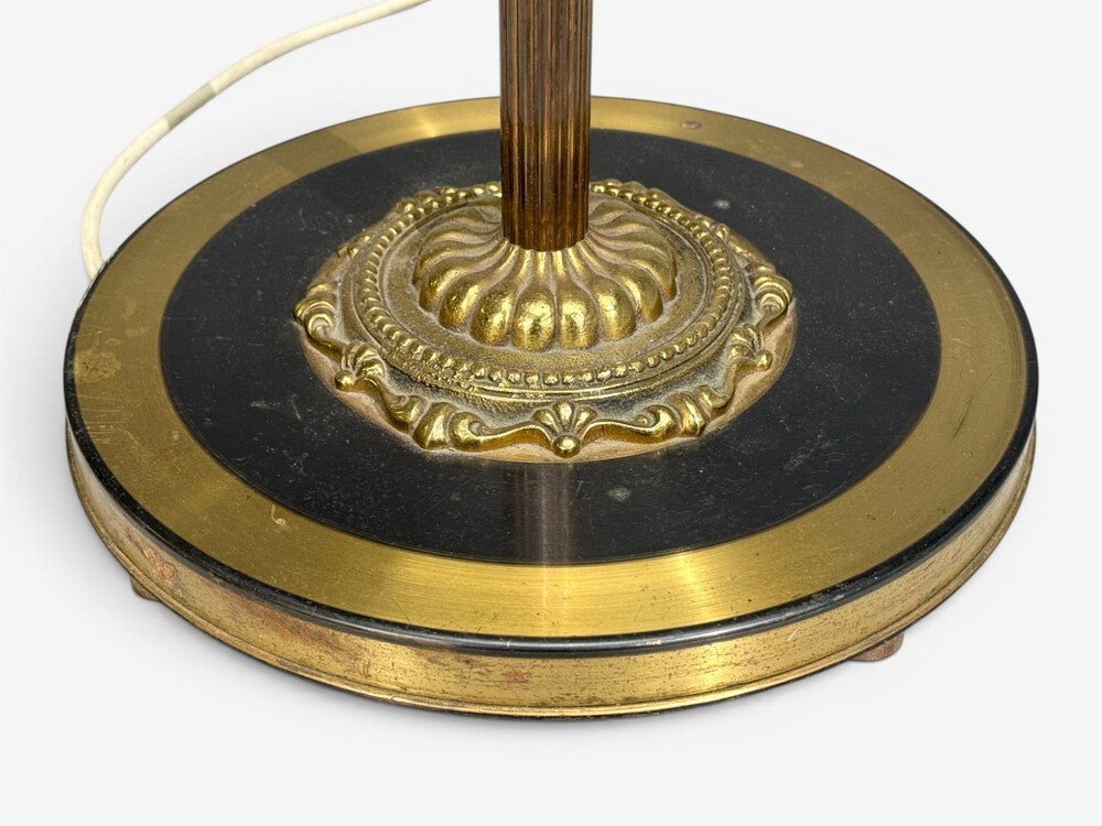 Swedish Modern, Dual Head Floor Lamp, Reeded Brass, Sweden, 1950s