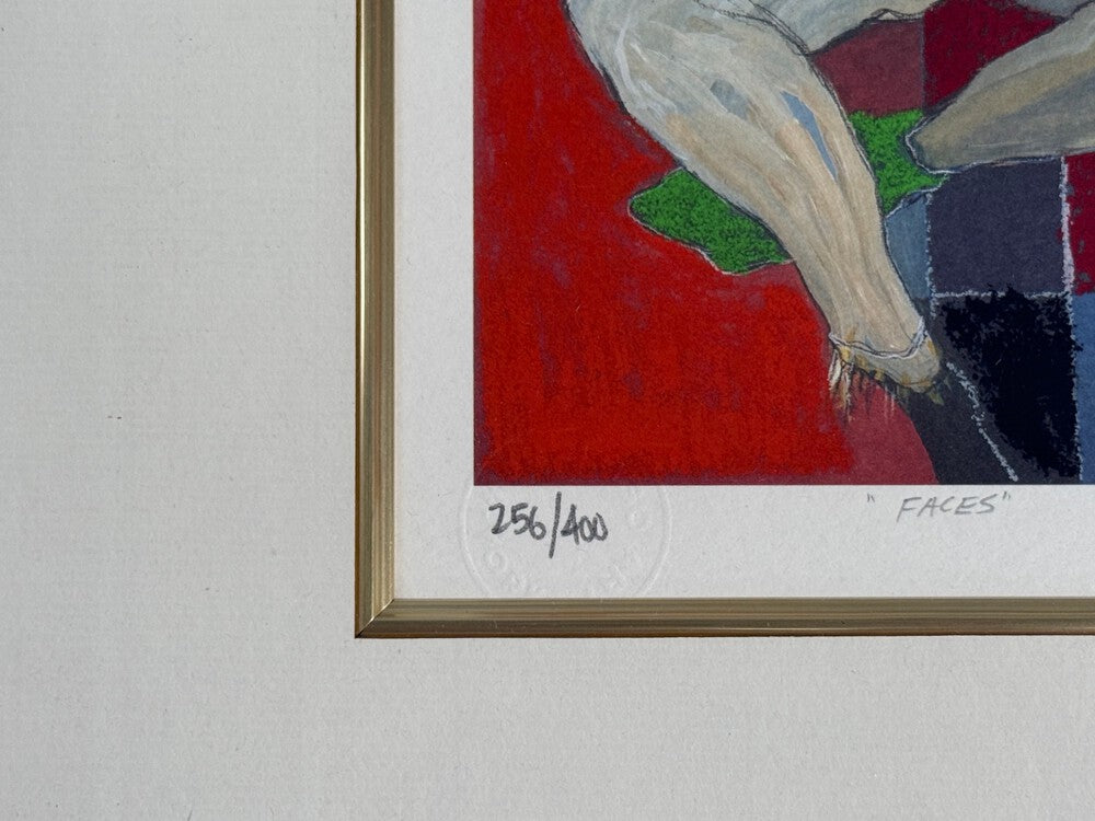 Itzchak Tarkay, Limited Edition Framed Clown Lithograph, Signed and Dated, 2000s