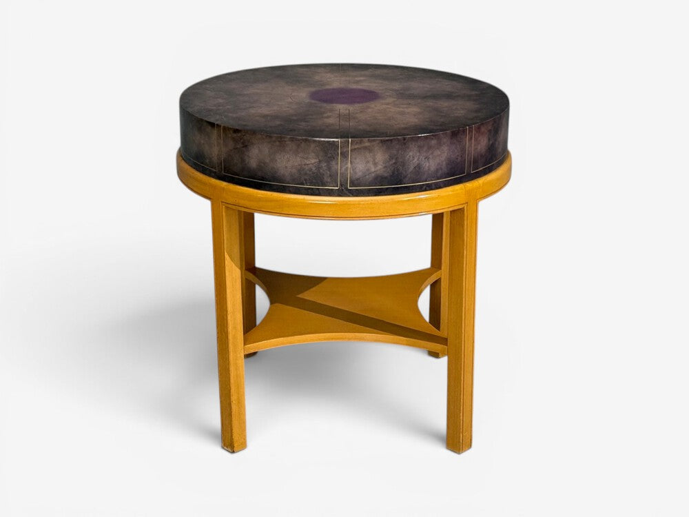 Tommi Parzinger, Nightstands, Bleached Mahogany, Leather, USA, 1930s