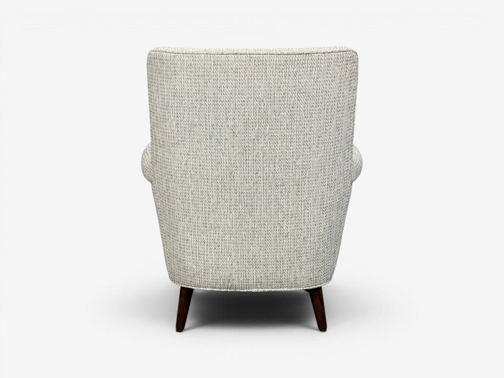 Carl Malmsten, Lounge Chairs, Grey Fabric, Wood, Sweden, 1950s