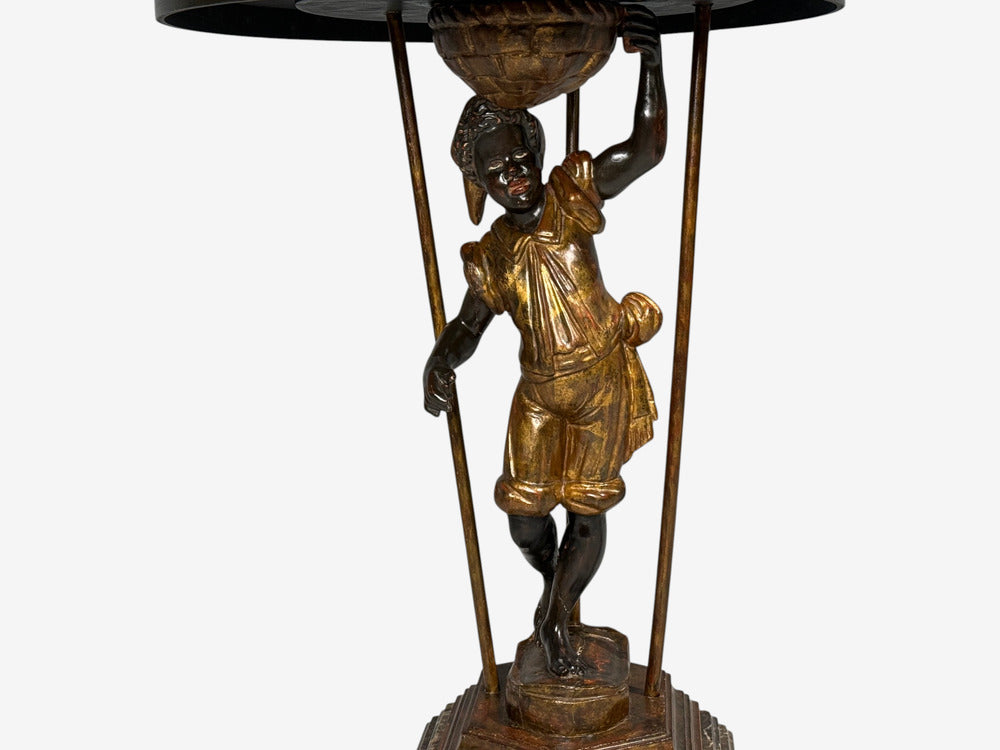 18th/19th c. Italian, Venetian Blackamoor Gueridons, Opposing Figures, Marble
