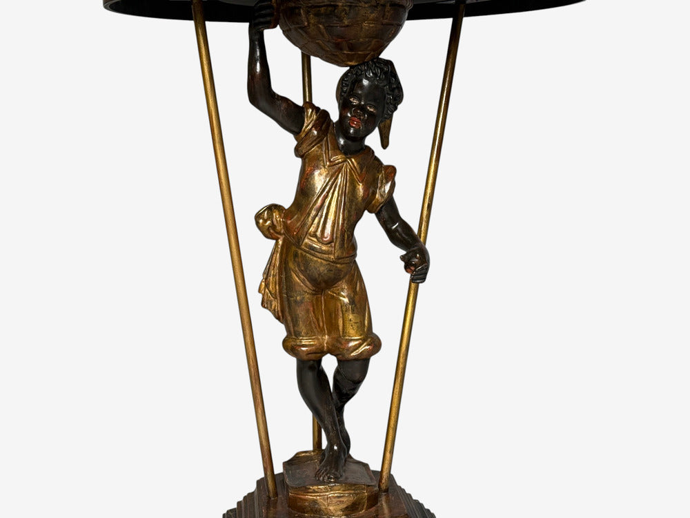 18th/19th c. Italian, Venetian Blackamoor Gueridons, Opposing Figures, Marble