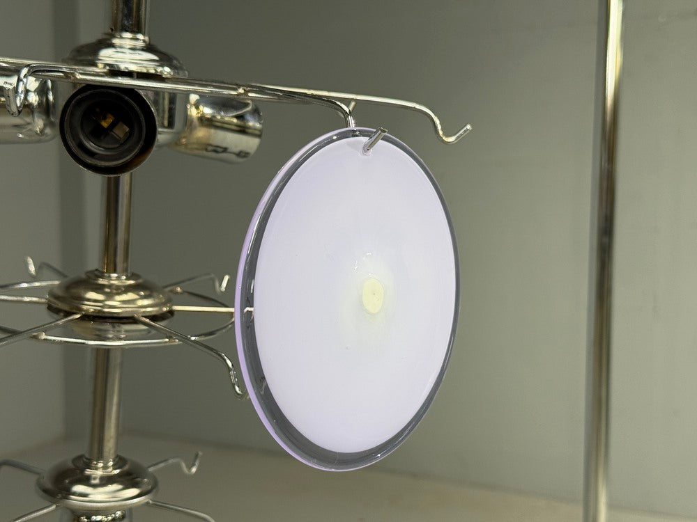 Mid-Century Modern, Purple Murano Glass, Chrome, Pendant Light, 1960s