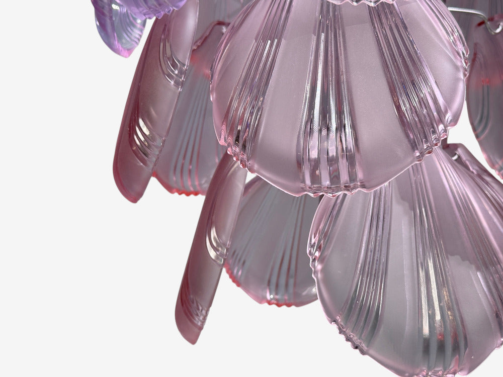 Mid-Century Modern, Purple Shell Motif Murano Glass, Pendant Light, 1960s