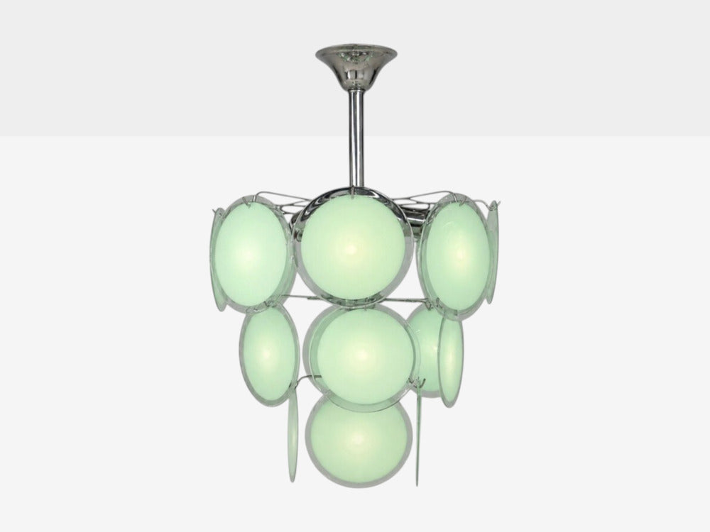 Mid-Century Modern, Mint Green Murano Glass, Pendant Light, 1960s