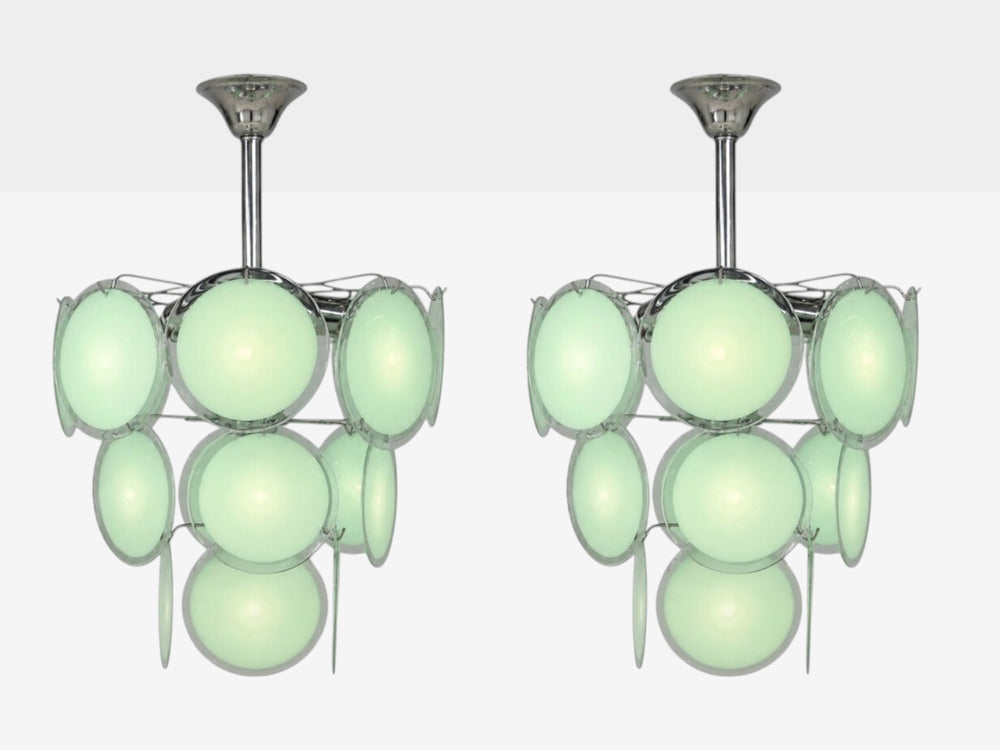 Mid-Century Modern, Mint Green Murano Glass, Pendant Light, 1960s
